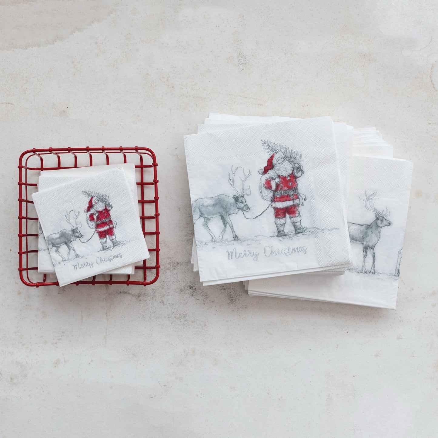 Metal Napkin Holder, Red (Holds 4" Square Napkin)