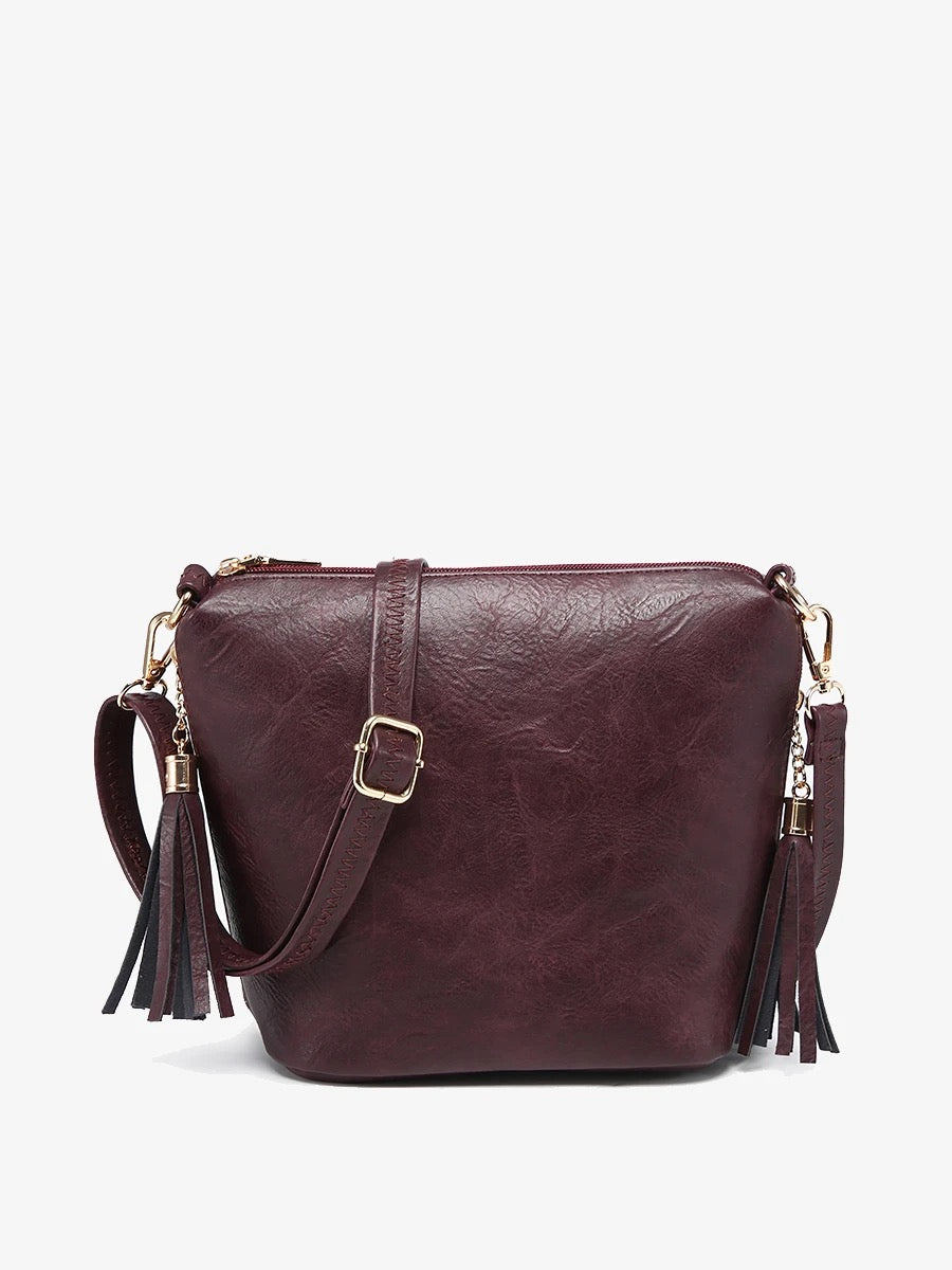 Dylan Crossbody w/ 2 Side Tassel Zippers