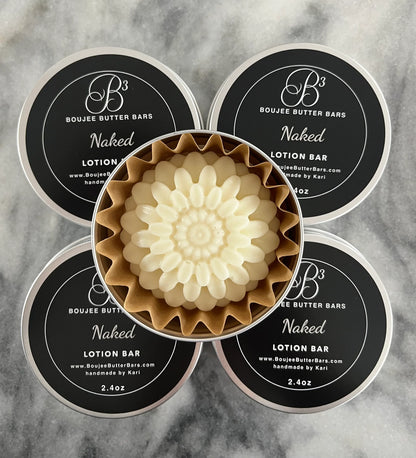 Naked (Unscented) Lotion Bar in Tin (2 Sizes)