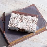 5.5" Brown Fleur Canvas/Leather Journal