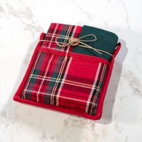 Tartan Plaid Potholder Towel Set