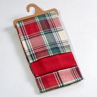 3 PC RD/GRN Plaid Towel Set