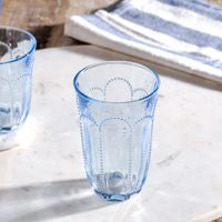 5.5" H Blue Deco Glass