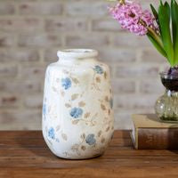 8.3" Blue Floral Vase