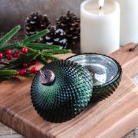4.3"D Green Diamond Orn Jar