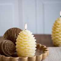 6" Ivory LED Pinecone Candle