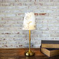 17" Rechargeable LED Lamp w/Ivory Floral Shade