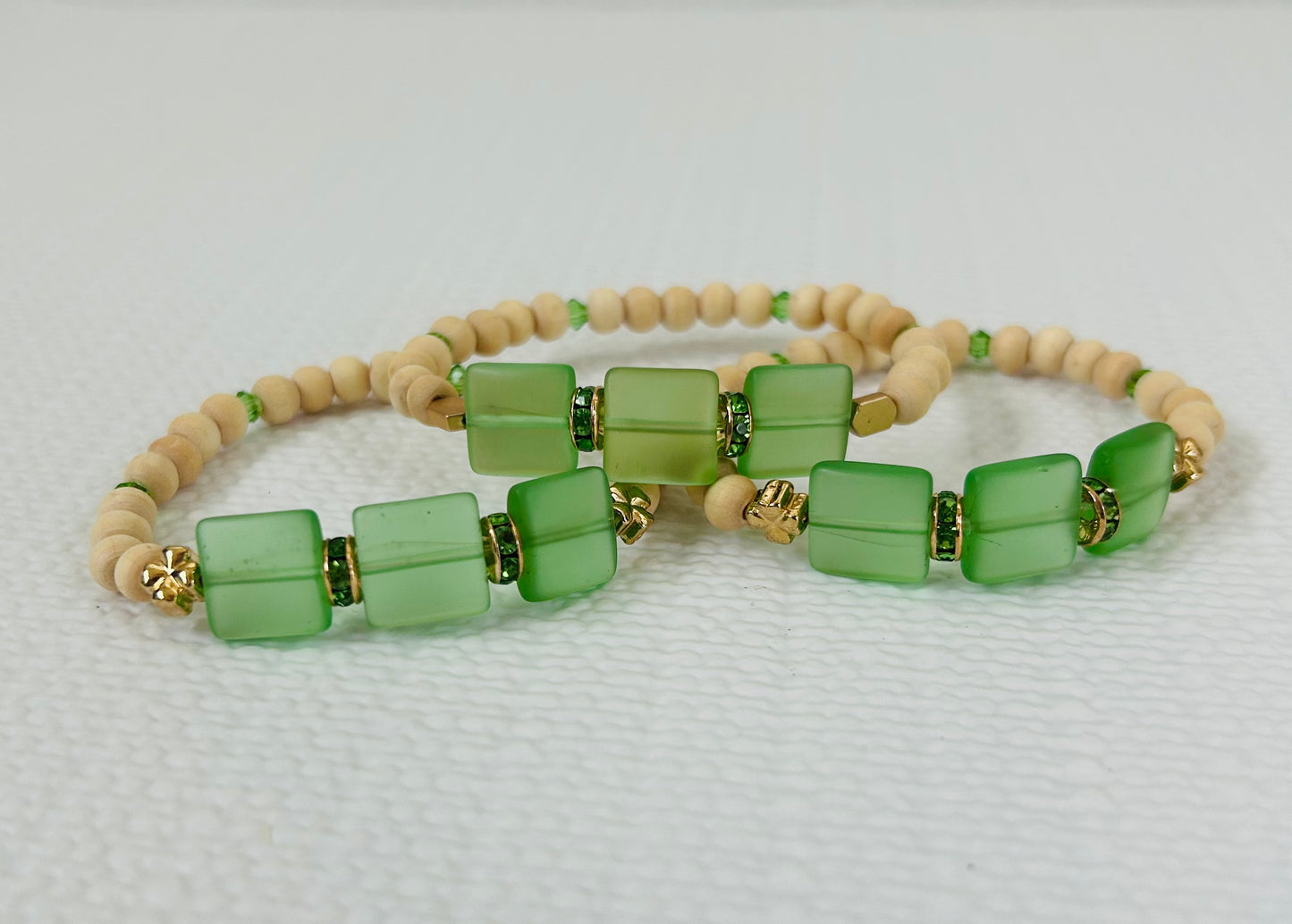 Green Sea Glass Bracelet