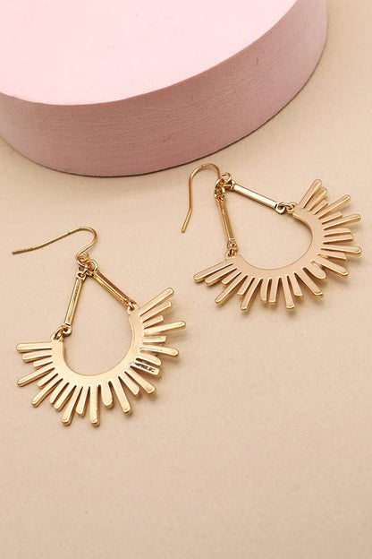 Sunburst U Drop Earring