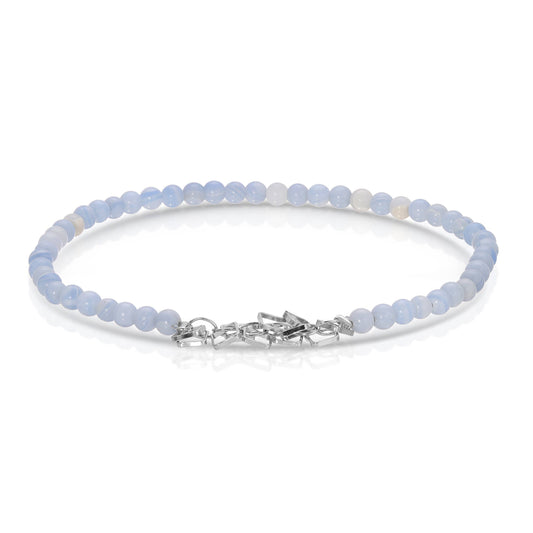Ligure (Blue) Mini Gemstones with Silver Ankle Bracelet