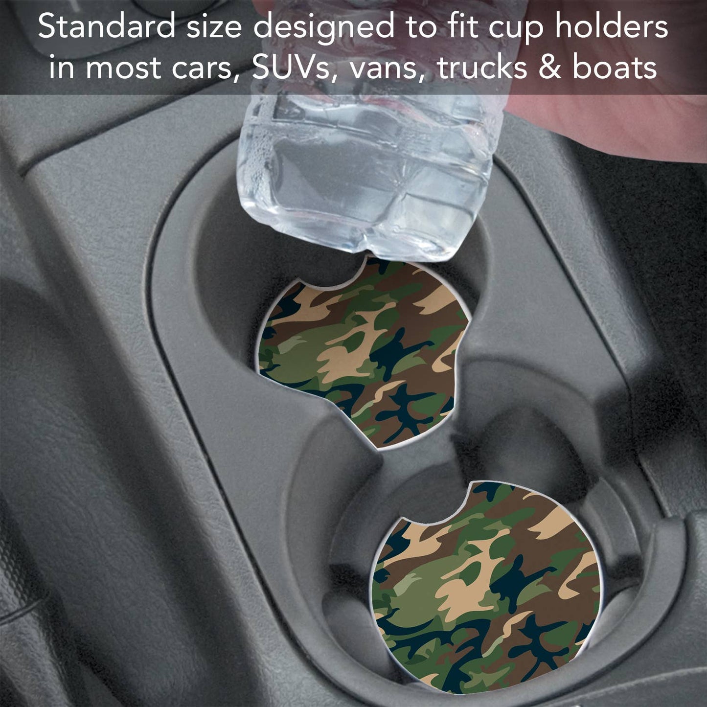 Camouflage Absorbent Stone Car Coaster 1 Pk