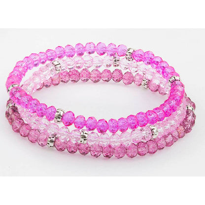 Kids Crystal Girls Stretch Bracelets, Set 3