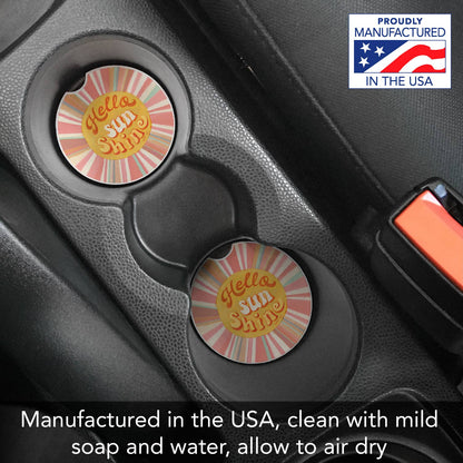Hello Sun Absorbent Stone Car Coaster 1 Pack 2.6"