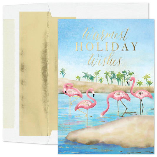 Festive Flamingos Boxed Holiday Cards