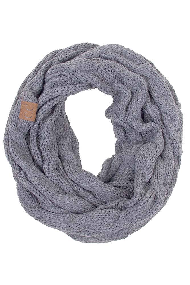 Light Melange Gray Knitted Scarf