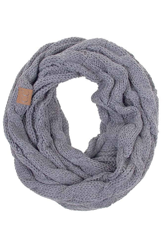 Light Melange Gray Knitted Scarf