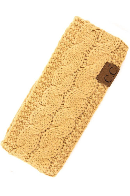 Camel Cable Knit Solid Headband
