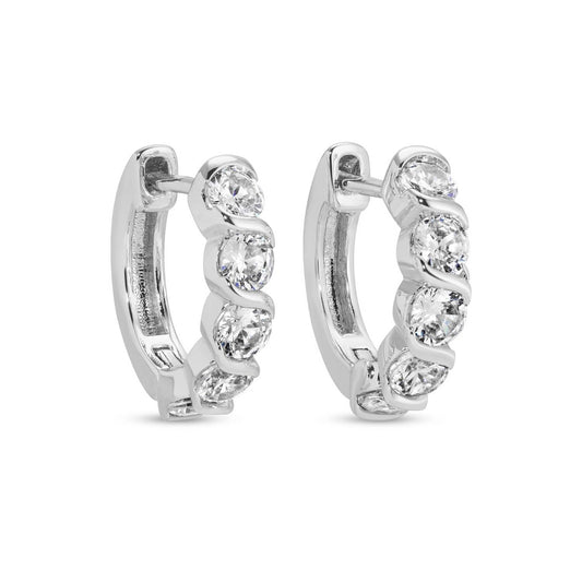 Small Cz Huggies: Silver