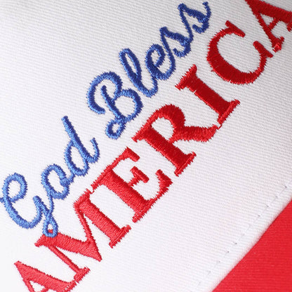 Blue, GOD BLESS AMERICA Embroidered Star Brim Trucker Hat