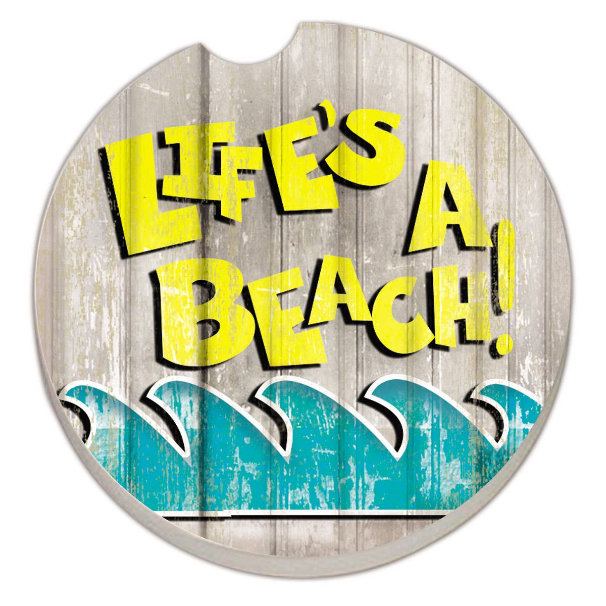 Life's a Beach 1-pk Absorbent Stone Car Coaster