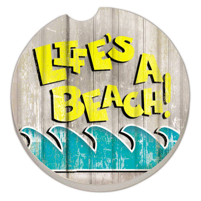Life's a Beach 1-pk Absorbent Stone Car Coaster