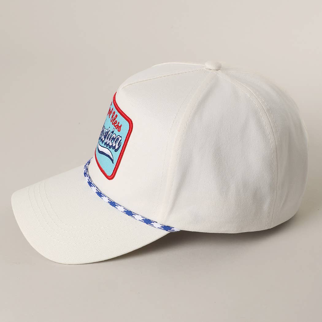 God Bless America Embroidered Patch Trucker Hat: MULTI / One Size