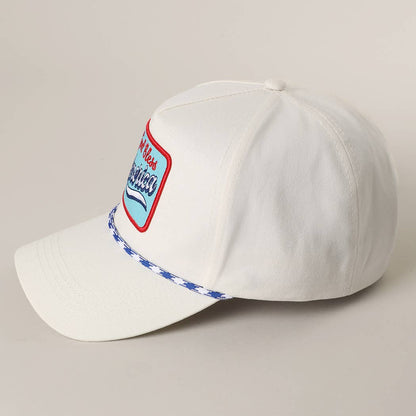 God Bless America Embroidered Patch Trucker Hat: MULTI / One Size
