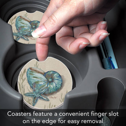 "Crescent Conch" 1pk Single Absorbent Stone Car Coaster