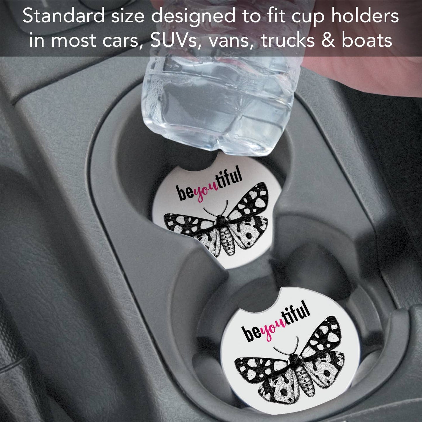 "BeYOUtiful" Absorbent Stone Car Coaster 1pk