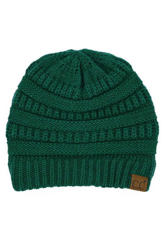 Petrel Green Cable Knit Classic Beanie Winter Hat