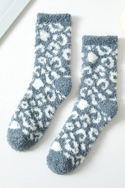 Leopard Pattern Fuzzy Winter Socks