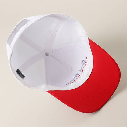 Blue, GOD BLESS AMERICA Embroidered Star Brim Trucker Hat