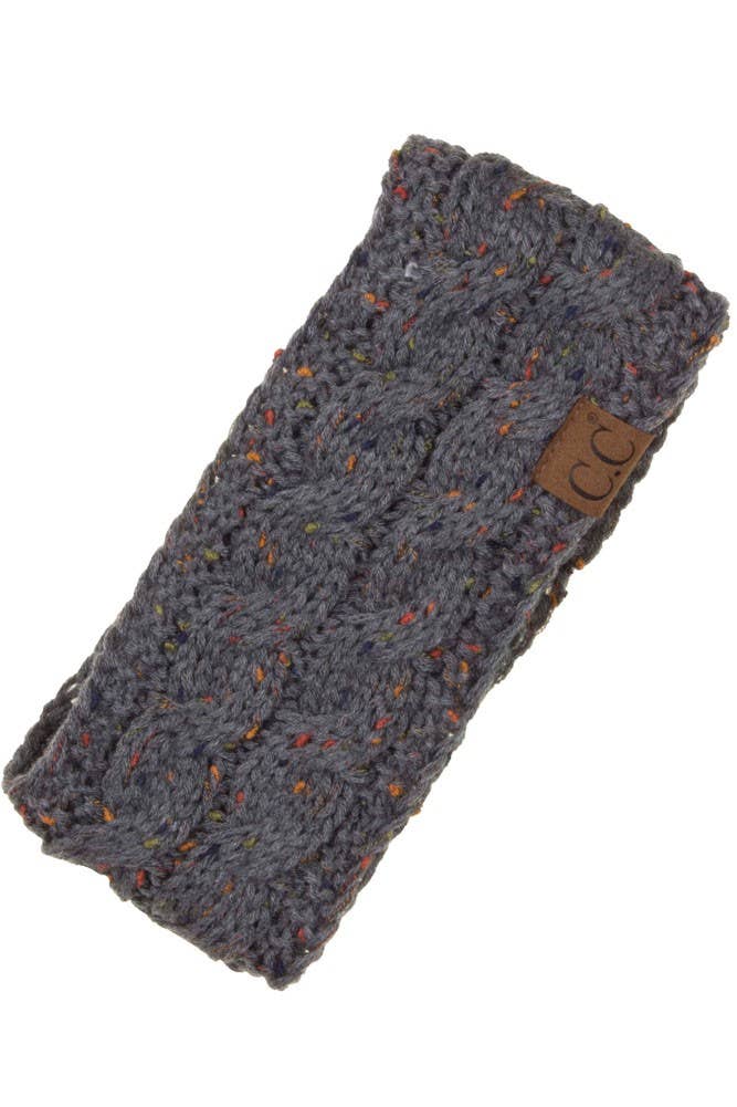 Latte Chunky Knit Confetti Sherpa Lined Headband