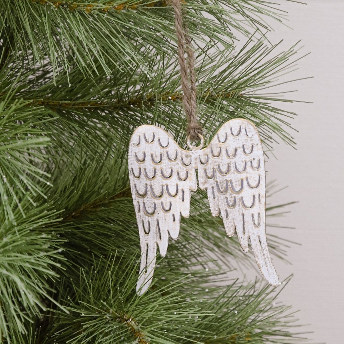 White Gold Angel Wing Ornament