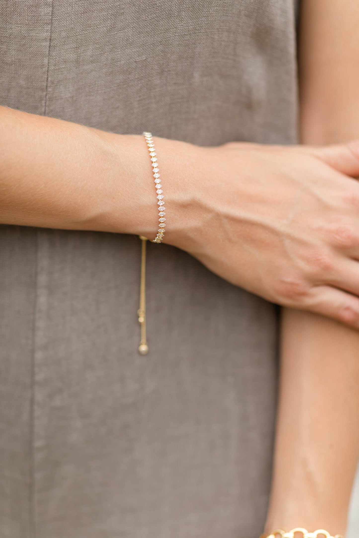 Silver Pulley Tennis Bracelet