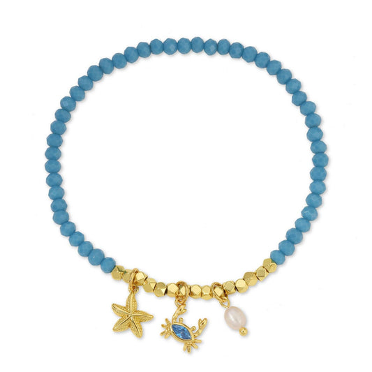 Blue Crab Stretch Charm Bracelet