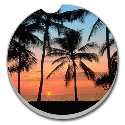 Palms Single Absorbent Stone Car Coaster
