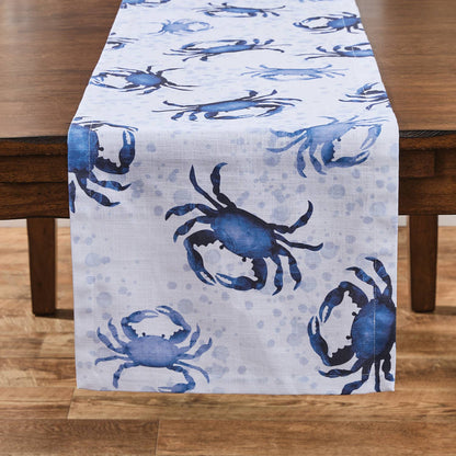 Blue Crab Table Runner 72" L