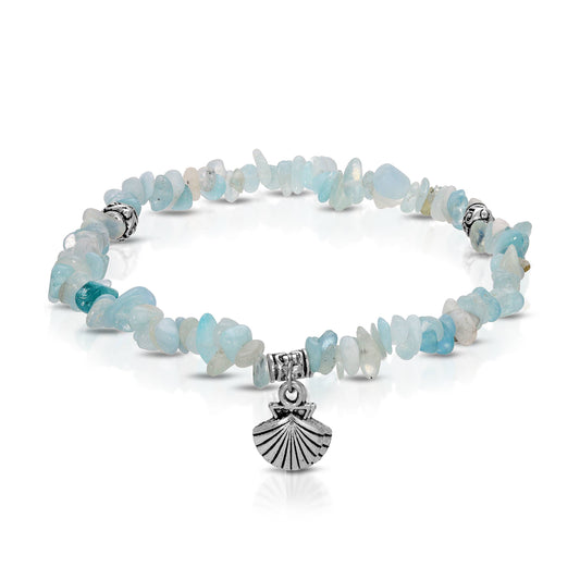 Angelite Rock Chip Mini Beaded Gemstones Ankle Bracelet