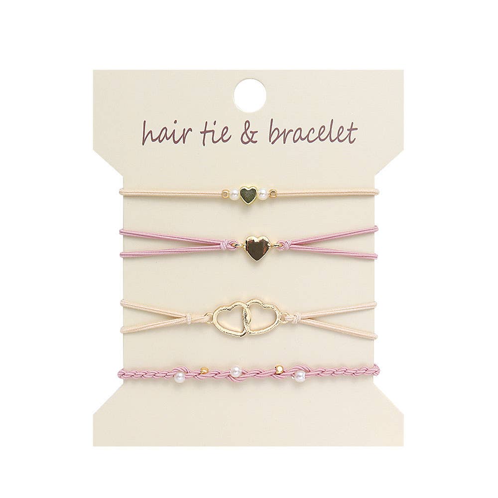 Bohemian Hair Tie Bracelet Hearts