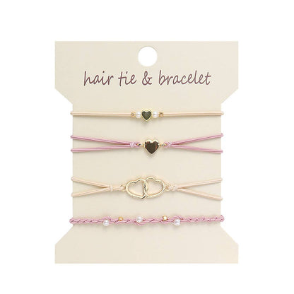 Bohemian Hair Tie Bracelet Hearts