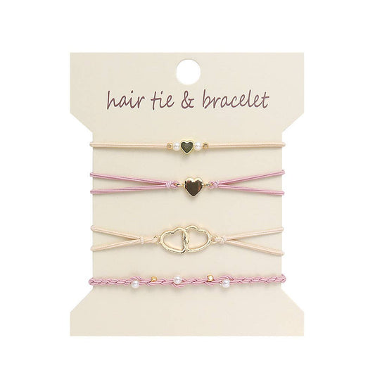 Bohemian Hair Tie Bracelet Hearts