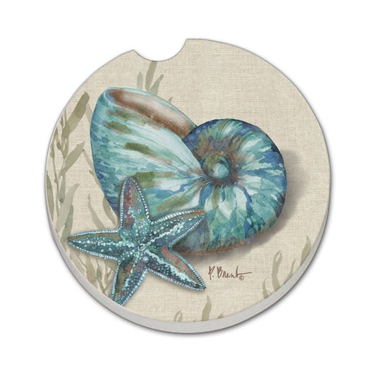 "Crescent Conch" 1pk Single Absorbent Stone Car Coaster