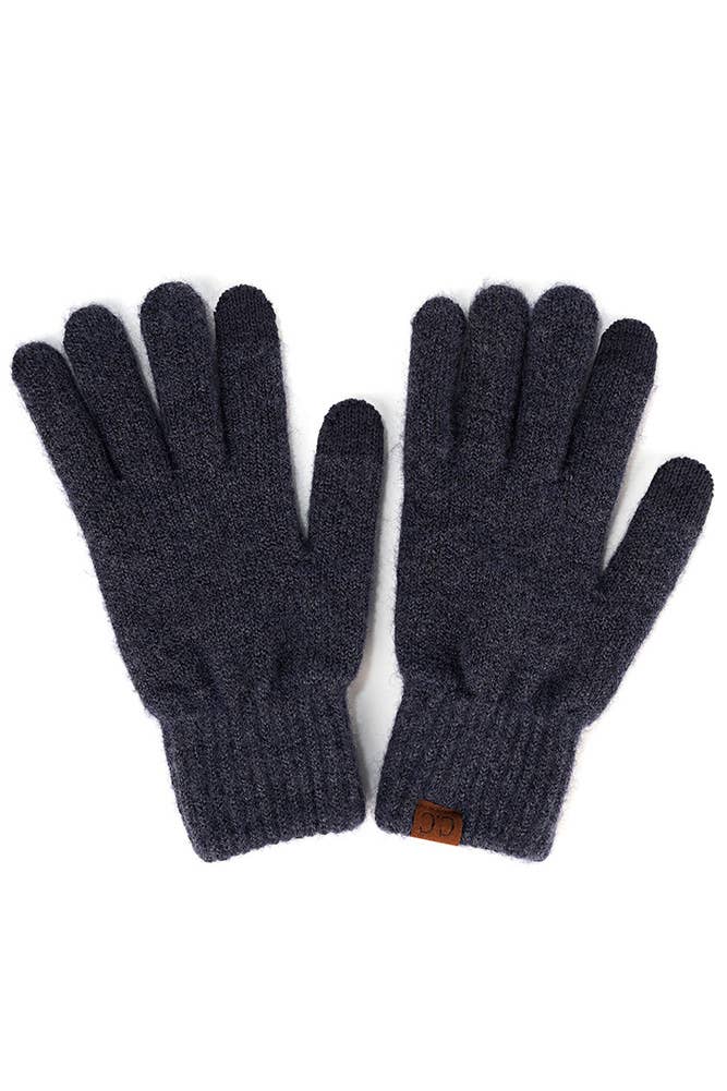 Strawberry Heather Knit Plain Gloves