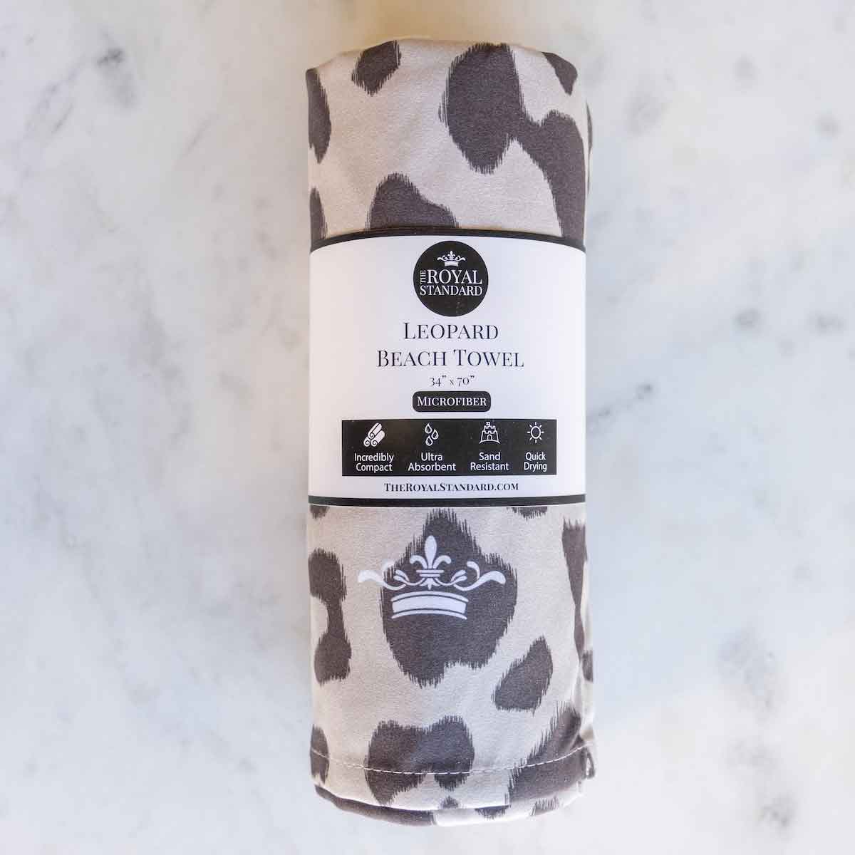 Shell/Black Leopard Beach Towel
