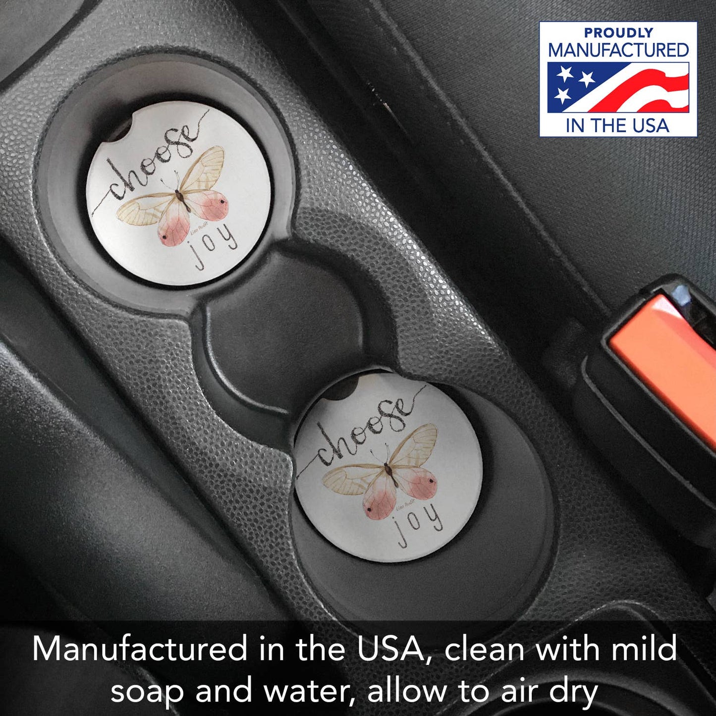 "Choose Joy" 1 Pack Absorbent Stone Car Coaster
