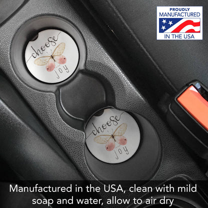 "Choose Joy" 1 Pack Absorbent Stone Car Coaster