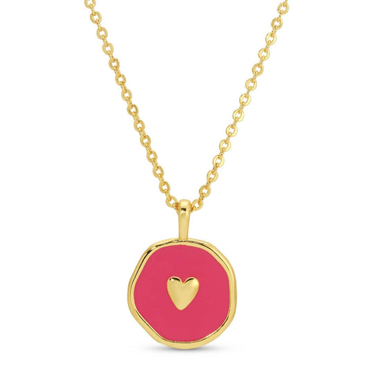 Bright Pink Tiny Heart Necklace