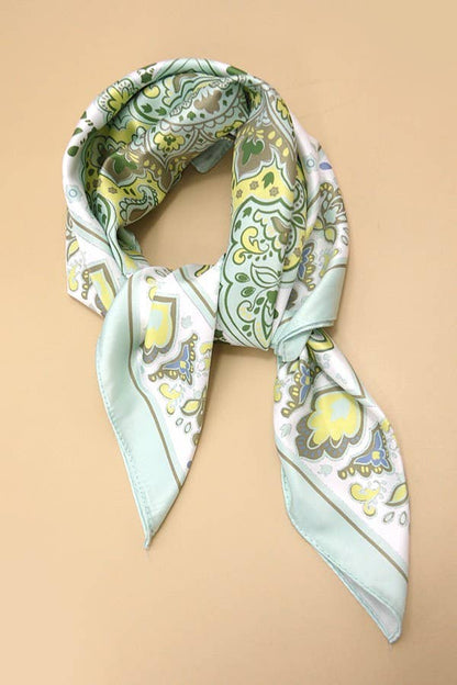 Paisley Mint Silky Feel Bandana Scarf