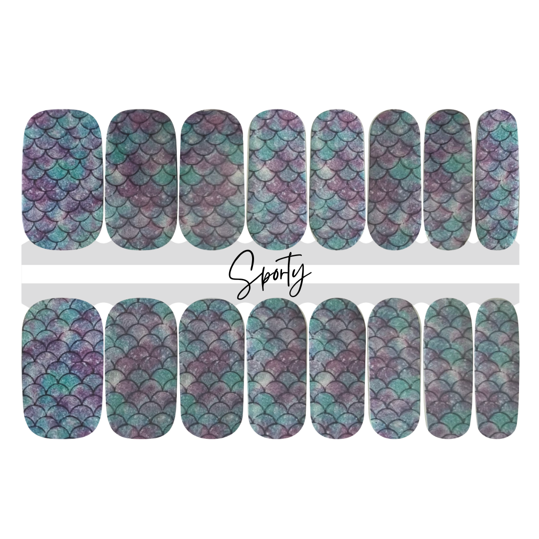 Mermaid Tail Nail Wrap | Purple Nails | Teal Nails | Shimmer